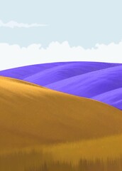 Abstract summer landscape with horizon