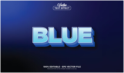 BLUE text effect, minimalistic style EPS Vector editable text effect.