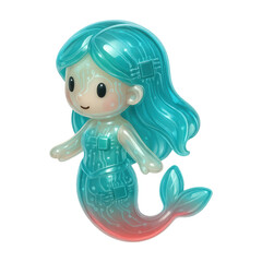 PNG Cute digital mermaid illustration