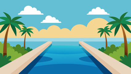 swimming pool with palm trees