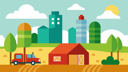 Fototapeta premium landscape with houses