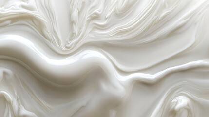 Obraz premium Abstract swirls of creamy white substance (1)