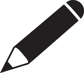 Pencil Silhouette in Black | Simple Writing Tool Illustration Vector Format