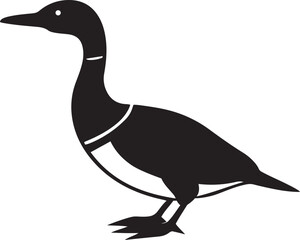 Duck or loon silhouette vector art, Duck or loon vector icon design, Vector illustration of Duck or loon