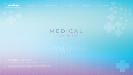 Soft Pastel Medical Gradient Background with Abstract Health Symbols