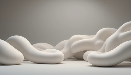 Organic Flow Sculpture - AI-Generated Minimalist Art for Modern Interiors & Gallery Displays  