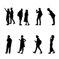 8 silhouettes of seated people, designed for use in architectural plans, sections, and layouts.