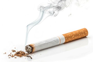 Smoking cigarette isolated on White Background