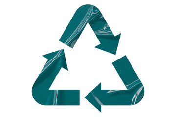 Green recycle symbol paper isolated on transparent background