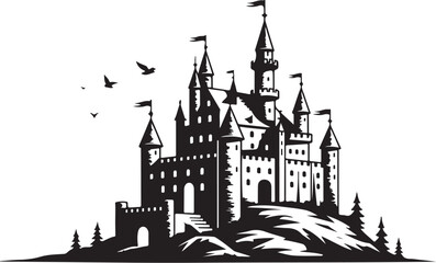Obraz premium Medieval Castle Silhouette Set