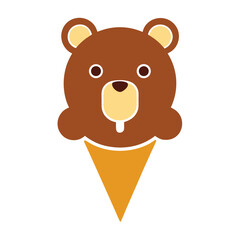 vector mascot logo of a bear made of ice cream 