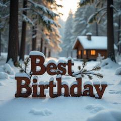 Best Birthday Message in Snowy Winter Forest 

