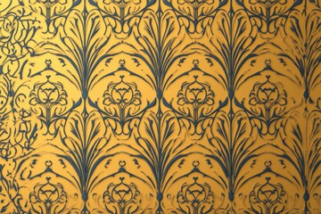 Ornate floral pattern with symmetrical repeating design for decoration