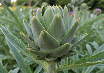 Fototapeta premium Close-up of a young artichoke
