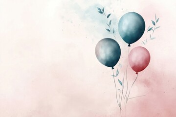 Minimalistic watercolor balloon artwork for creative designs