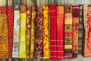 Vibrant textile collection display with various patterns for creative inspiration