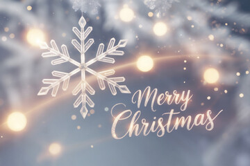 キラキラした雪の結晶のクリスマス素材 Generative AI