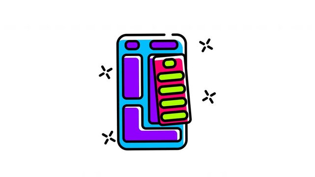 icon animation of Battery replace phone app interface suitable for power boost design needs. Perfect for tech related websites, blogs, and advertising campaigns