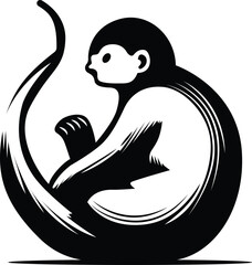 black and white shark