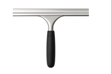 Metal and black squeegee isolated on transparent background