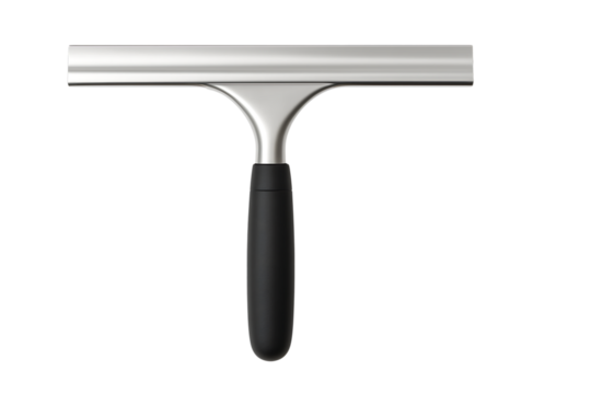 Metal and black squeegee isolated on transparent background