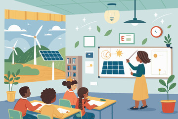 Spectacular Children Learning About Renewable Energy Mod High-End Commercial Asset Bold Striking Visual Impact Perfect for Brand Storytelling Projects Commercial Ready Professional Content Creative As
