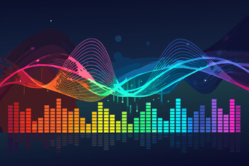 Extraordinary Music Waves and Sound Bars Bol Masterful Composition Art Rich Luxurious Quality Excellent for Visual Communication Editorial Quality Visual Documentation Creative Asset