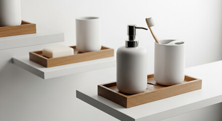 Elevate Your Bathroom Decor Ceramic Sets and Wooden Accents for a Spa-Like Refresh