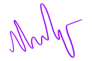 Purple ink pen line, underline, isolated on transparent background. Simple ink pen scribble effect, perfect for business and school presentation design.