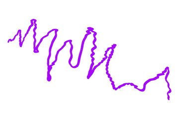 Purple ink pen line, underline, isolated on transparent background. Simple ink pen scribble effect, perfect for business and school presentation design.