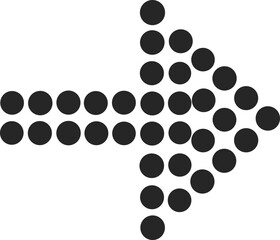 Directional Clarity: A modern graphic, clean, and straightforward arrow made of neat black dots points the way, signifying progress and indicating the path forward. 