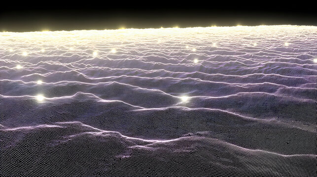 waves forming symmetrical patterns in shimmering metallic colors