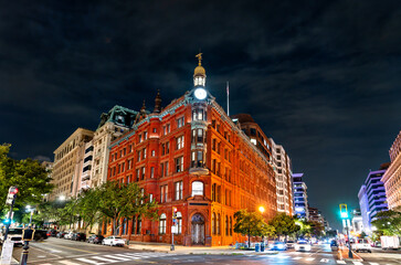 Queen Anne-style National Savings and Trust Company building in Washington, D.C., United States, built in 1888 by architect James H. Windrim