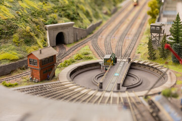 Toy Railway with Trains and Cars