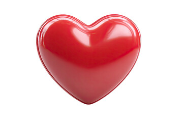Fototapeta premium Glossy Red Heart Shape Illustration on Transparent Background