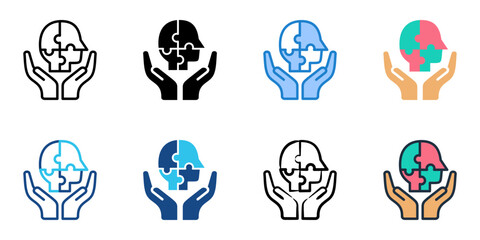 Memory Care icon set multiple style collection 
