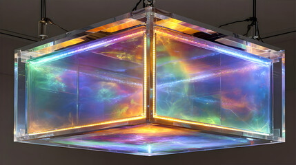 device folding and unfolding itself infinitely while hovering in complete silence