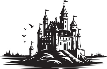 Obraz premium Medieval Castle Silhouette Bundle