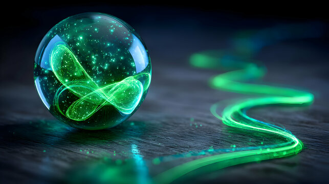 of layered transparent code fragments orbiting a glowing center