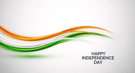 Fototapeta premium Abstract Wavy Indian Flag Colors Background Happy Independence Day Greeting Design Element