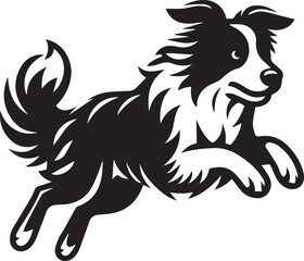 Border Collie Dog Vector – Silhouette 