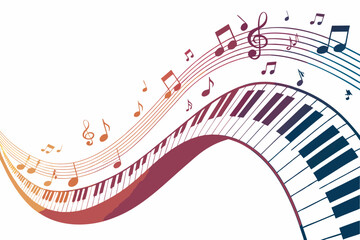 Gorgeous Piano Keys Flowing Into Music Notes Bold Abstrac Refined Artistry Collection Vibrant Dynamic Energy Ideal for Advertising Campaign Materials High-Impact Visual Communication Tool Creative Ass