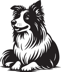 Border Collie Dog Vector – Silhouette 