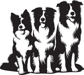 Border Collie Dog Vector – Silhouette 
