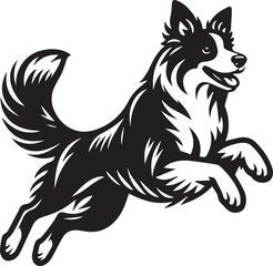 Border Collie Dog Vector – Silhouette 