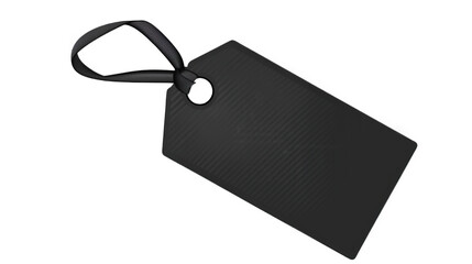 Stylish Black Tag Isolated on Transparent Background