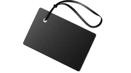 Stylish Black Tag Isolated on Transparent Background