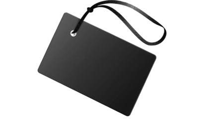 Stylish Black Tag Isolated on Transparent Background