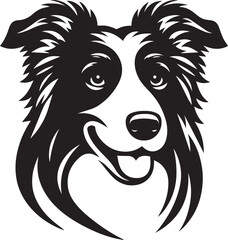 Border Collie Dog Vector – Silhouette 