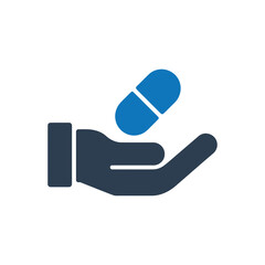 Medicine in Hand Icon Isolated On White Background